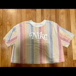 Multi colored striped Nike tee in XL
